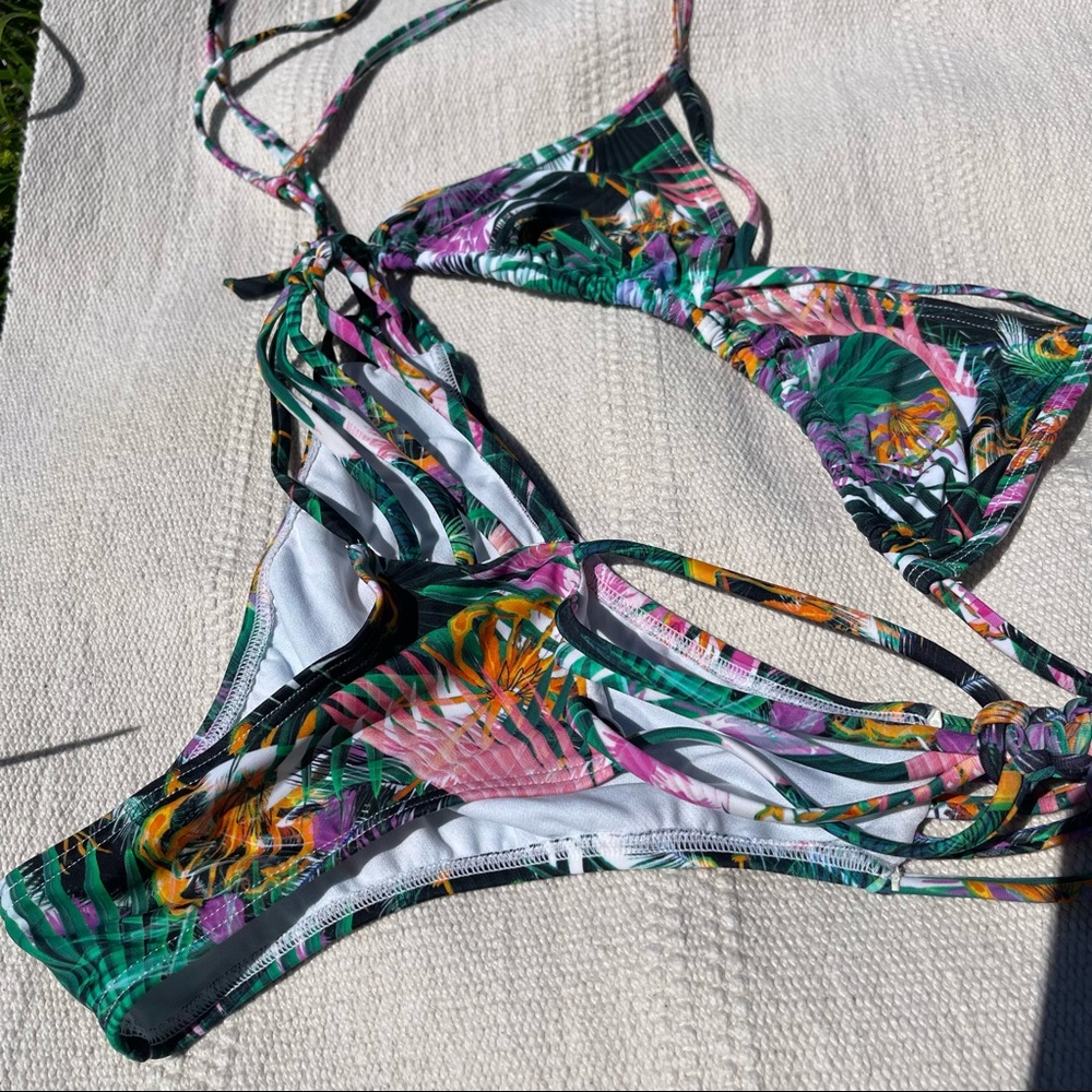 Express Strappy Adjustable triangle bikini top and bottom